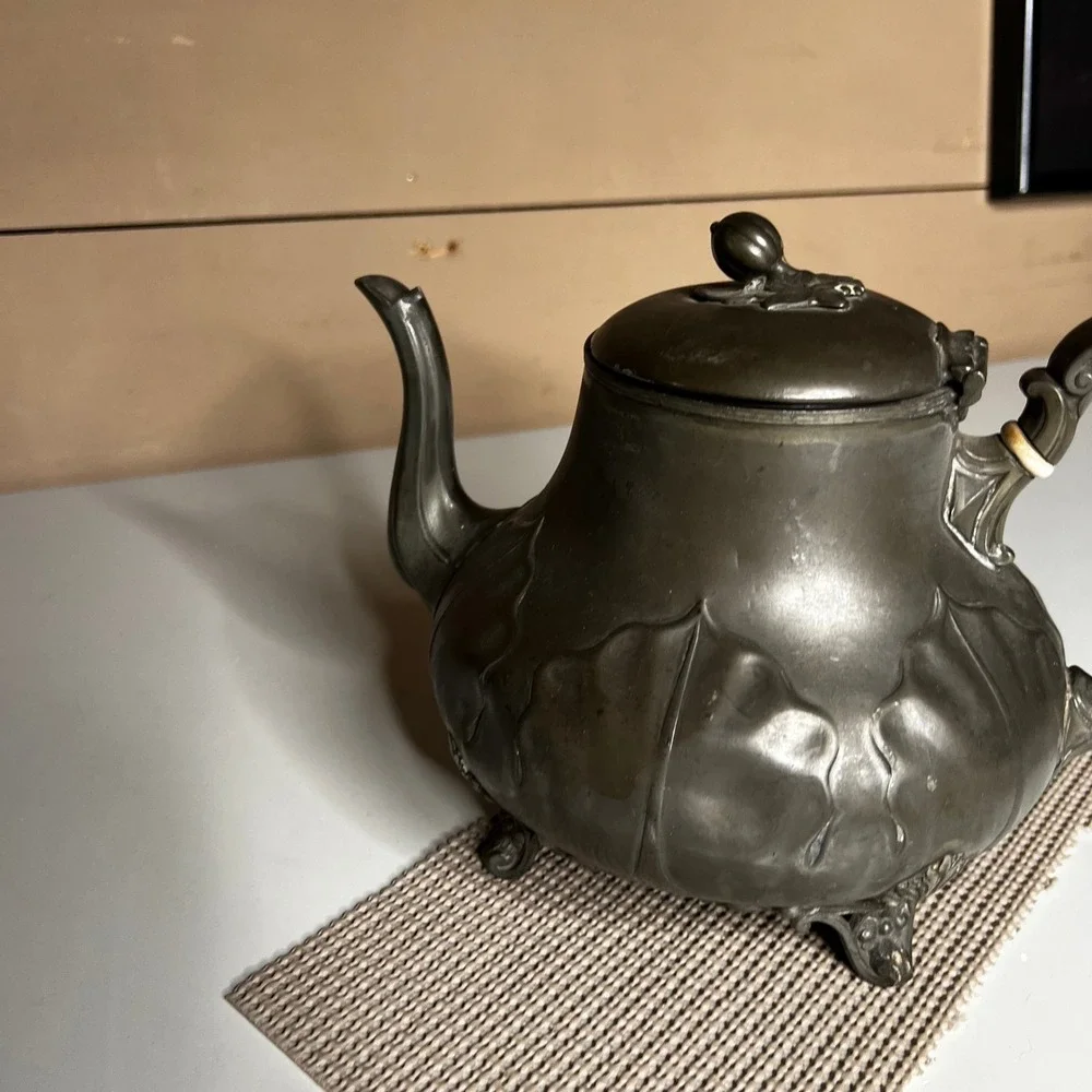 Antique Philip Ashberry & Sons Sheffield Britannia Metal Teapot 219 7 Victorian